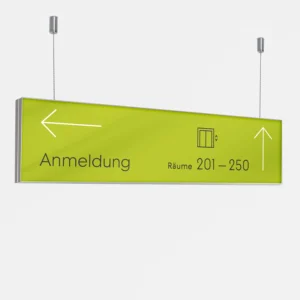 Deckenhänger Schild in grünem Design