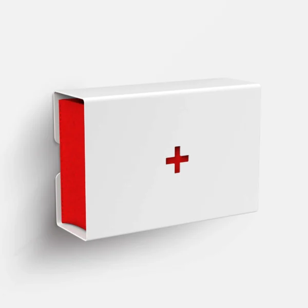Erste Hilfe Box in weißem Design
