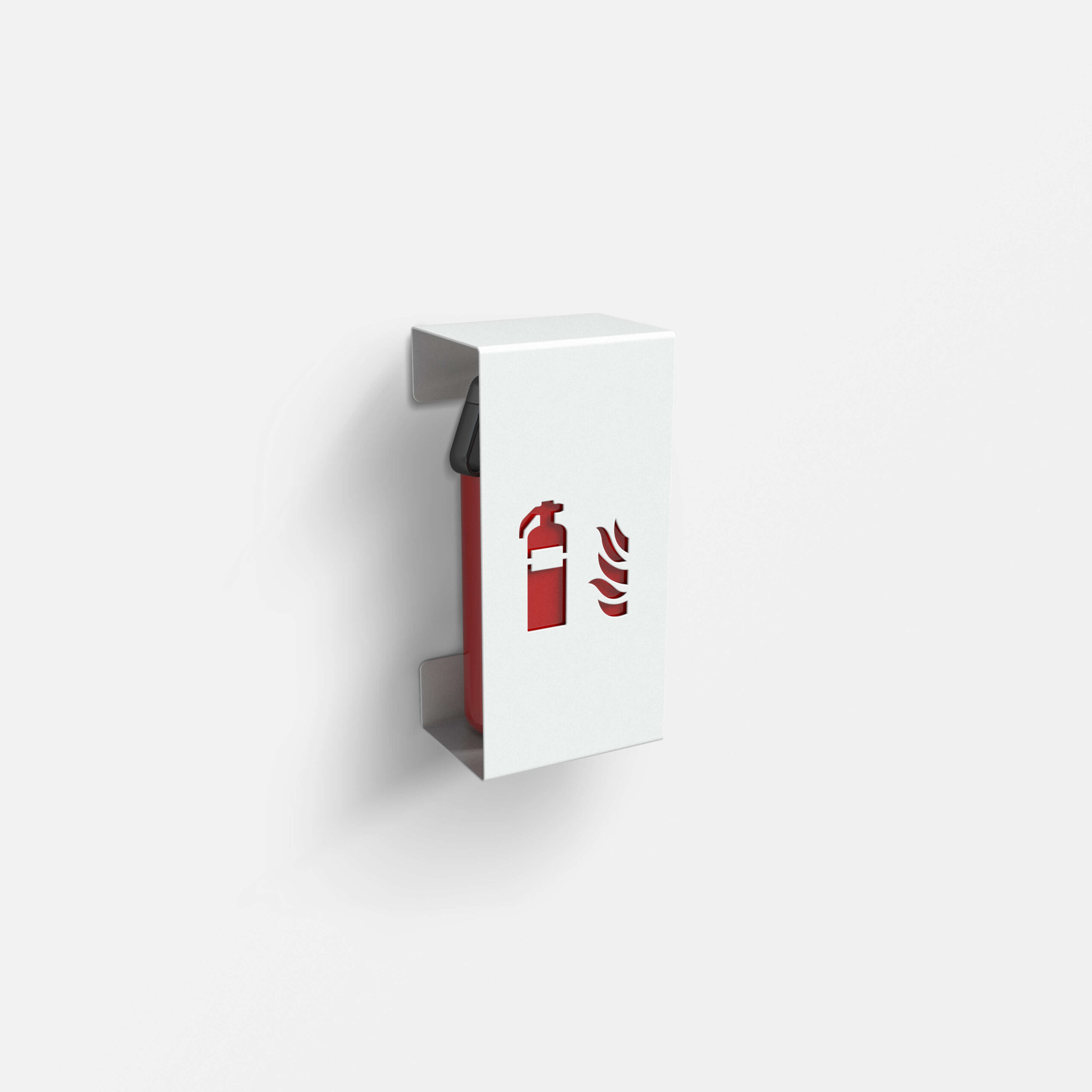 Feuerlöscherhalterung klein in weißem Design