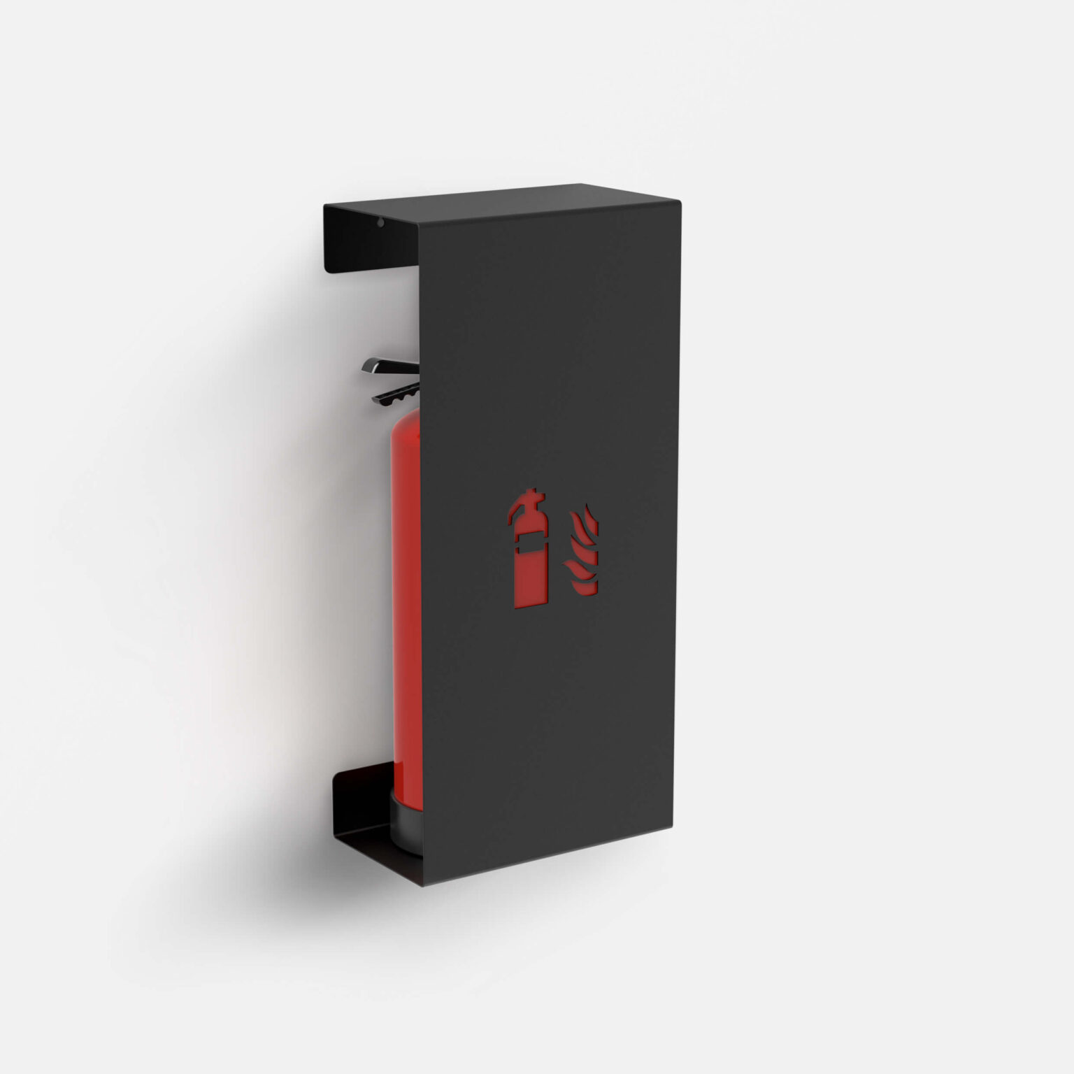 Abdeckung für Feuerlöscher in dunklem Design